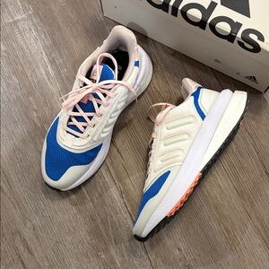 Adidas White and Blue Running Shoes
